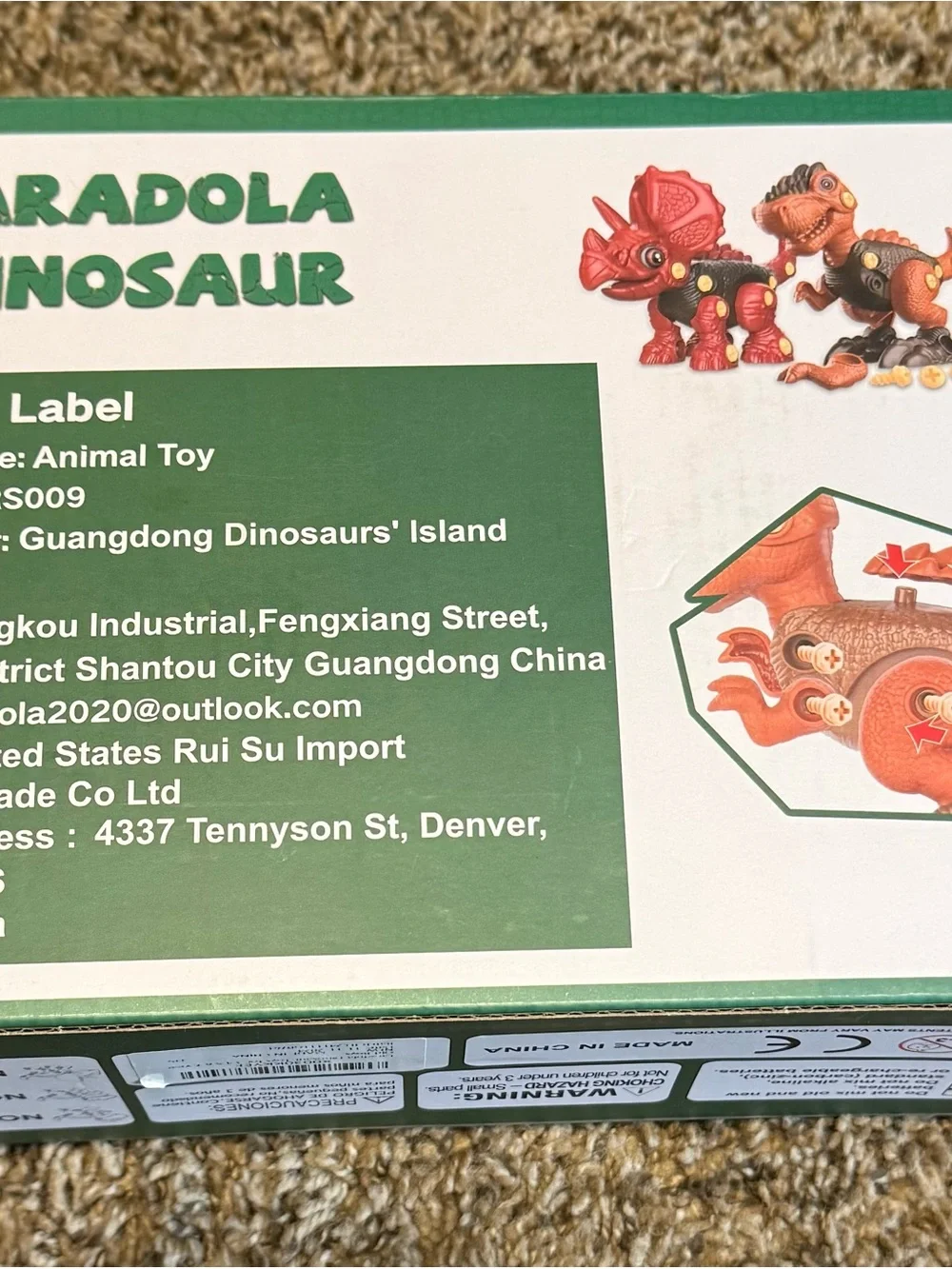 Laradola DIY Dinosaur Building Set - Green & Orange
